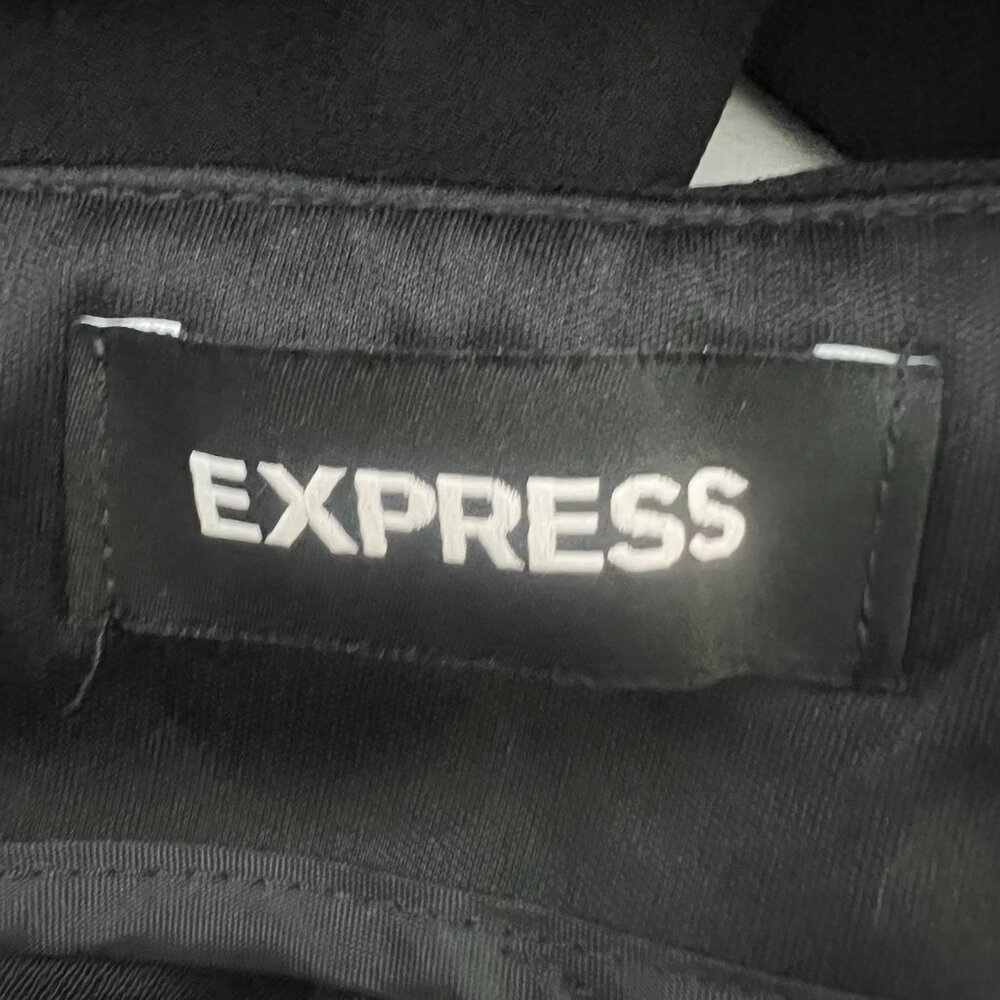 Express Women's Size 6 Wide Leg Dress Pants Black High Rise Zipper New - Picture 3 of 13
